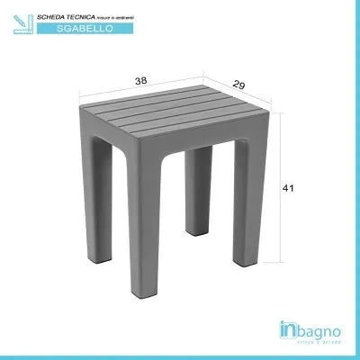 Lello lo sgabello multiuso ad alta resistenza grigio con effetto legno