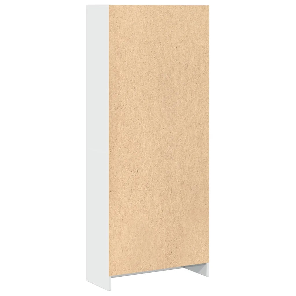 Libreria-Scaffale per Libri-Mobile di Stoccaggio Bianco Lucido 60x24x143 cm in Legno Multistrato