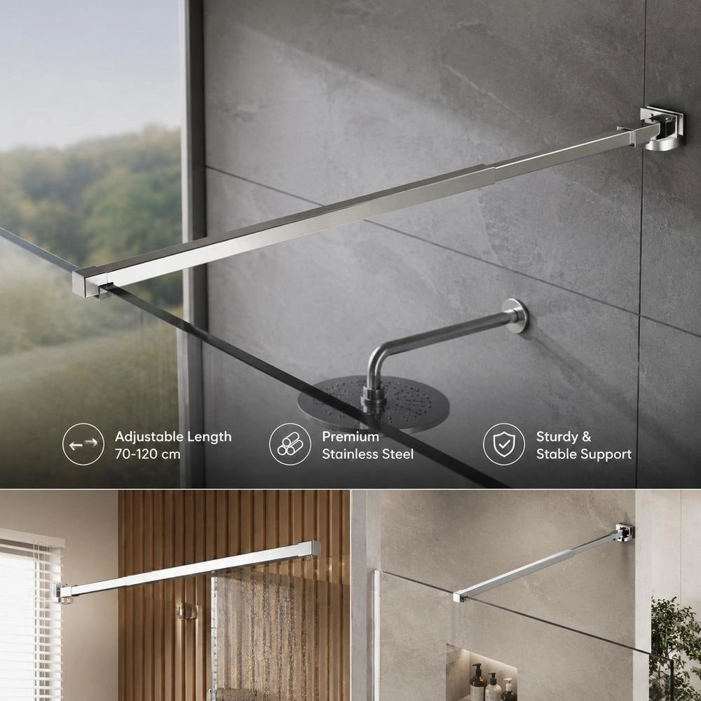 Stainless Steel Shower Wall Stabilizing Bar 70-120 Cm