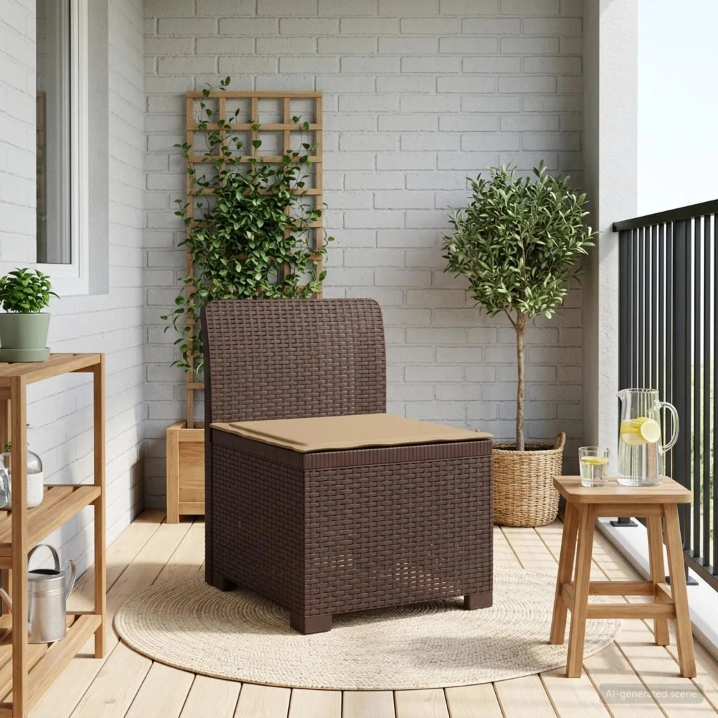 Divano da esterno-Divano da Giardino a 1 Posto con Cuscino Aspetto Rattan PP 297331