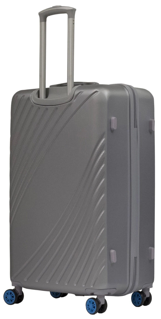 Set 3 Valigie Trolley Rigide in ABS 4 Ruote TSA Ravizzoni Fresh Silver e Blu