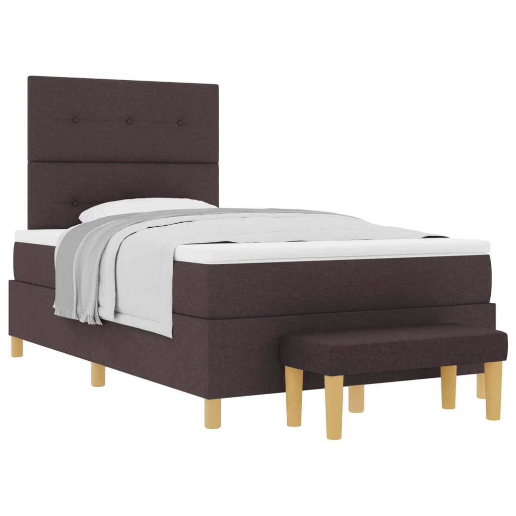 Letto a molle con testiera Marrone Scuro 190 x 120 cm Tessuto 3344285