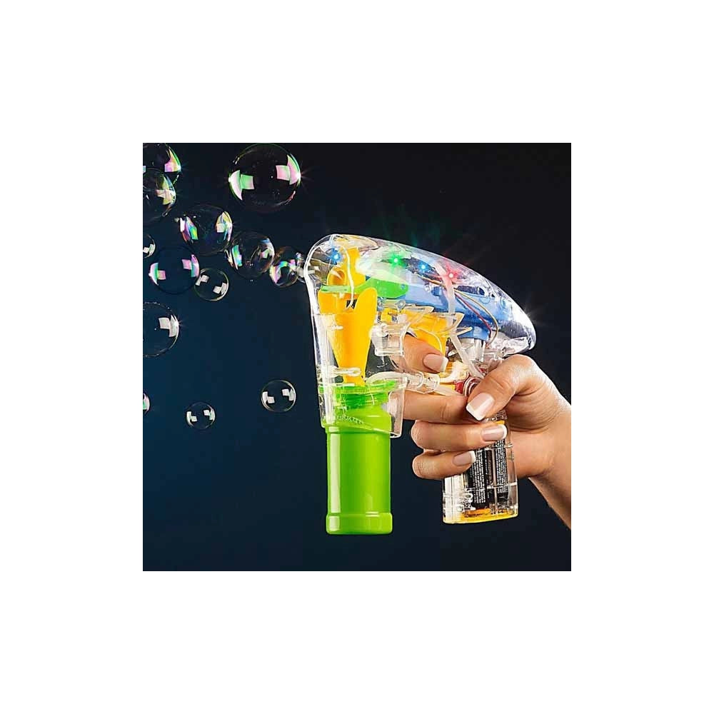 Trade Shop - Spara Bolle Di Sapone Automatico Luce Led Raggio Luminoso Sparabole Con Suoni -