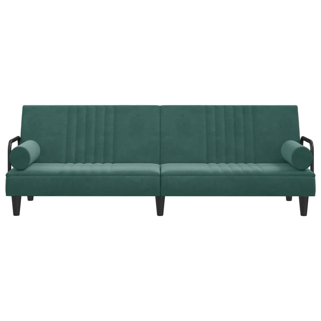 Divano letto con braccioli velluto verde scuro 02_0019839