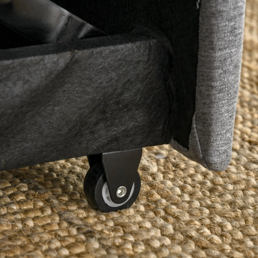 EasyComfort Divano Letto a 1 Piazza in Tessuto, Seduta 2 Posti e Schienale a 3 Reclinazioni, 154x87x89cm