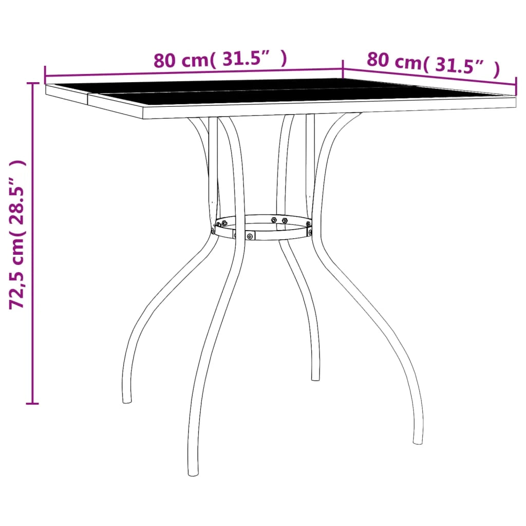 Set da pranzo da giardino mobili da esterno 3 pezzi acciaio antracite 02_0013579