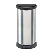 Pattumiera Renfrew, Cestino portarifiuti, Bidone per raccolta differenziata, Mobile per spazzatura, 31x35 h70 cm, Argento e Nero