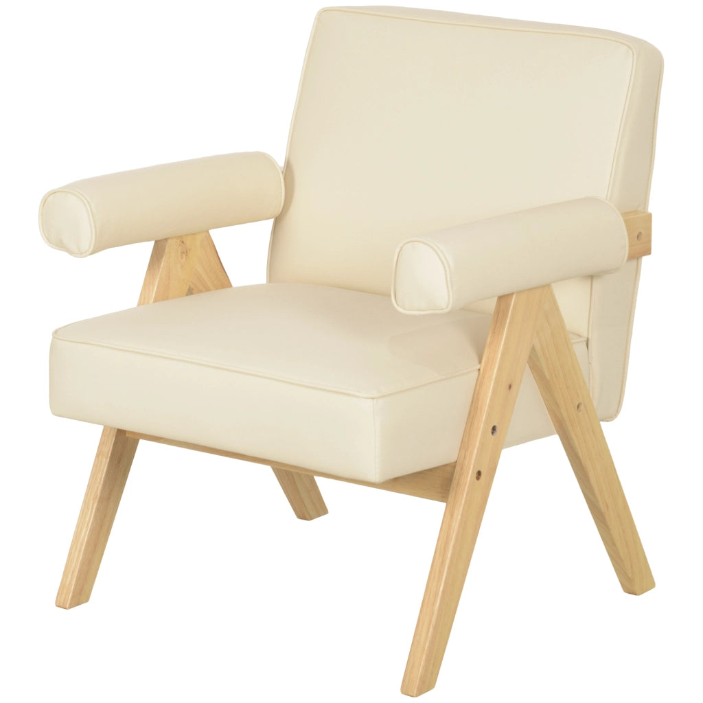 Poltrona ¨C Zephmum ¨C Crema, similpelle, legno