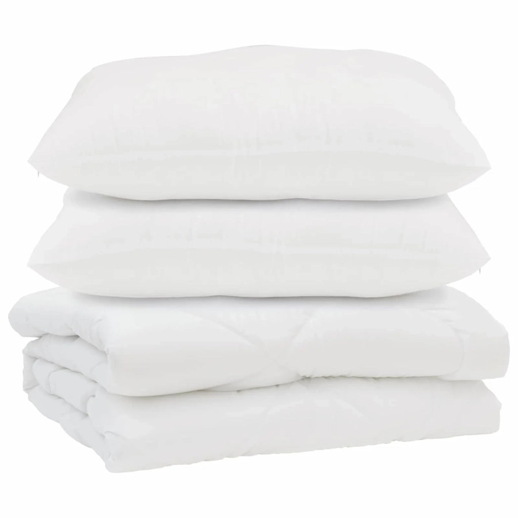 Piumone con cuscino 3 pcs Bianco Microfibra