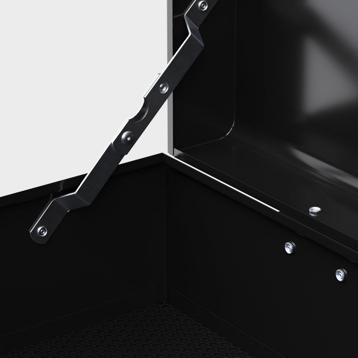 Cassetta per Attrezzi a 6 Cassetti 60x26x34 cm con Serratura in Acciaio Nero e Rosso