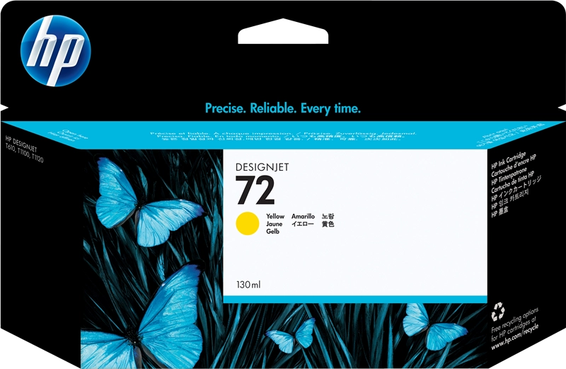 HP Cartuccia inchiostro giallo 72, 130 ml