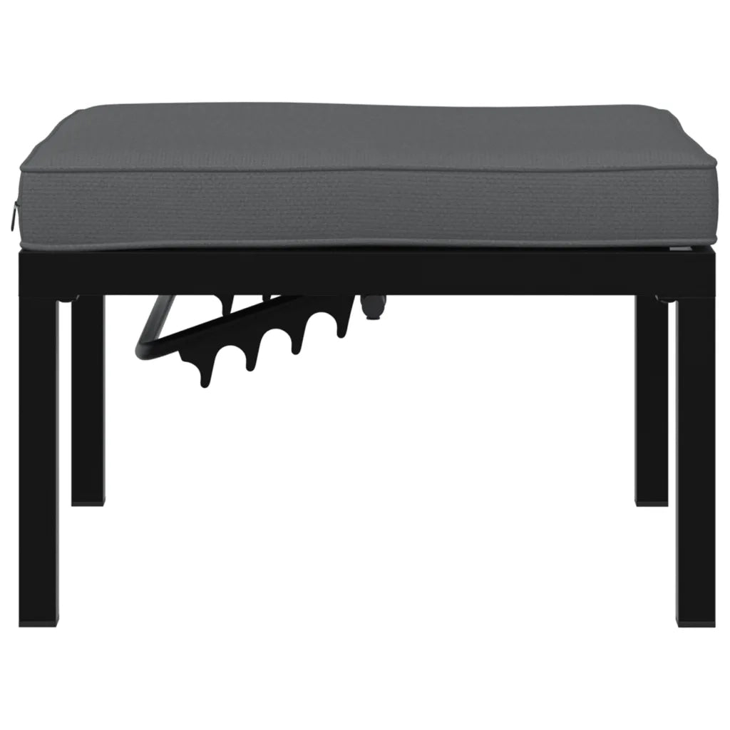 Panca da Giardino con Cuscini Nera in Alluminio CFW9804902