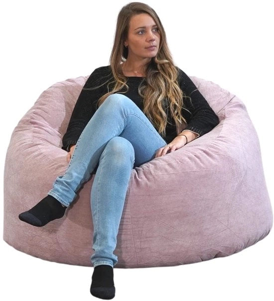 Pouf 100 cm - Divano in Corduroy - Adatto per Interno/Esterno - Cuscino morbido - Sostanzialmente duraturo - Peso 15 kg - Sacco per sedere