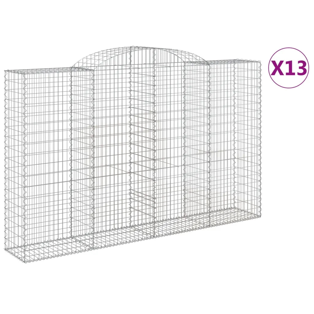 Cesti Gabbioni ad Arco 13 pz 300x50x180/200 cm Ferro Zincatocod mxl 125163