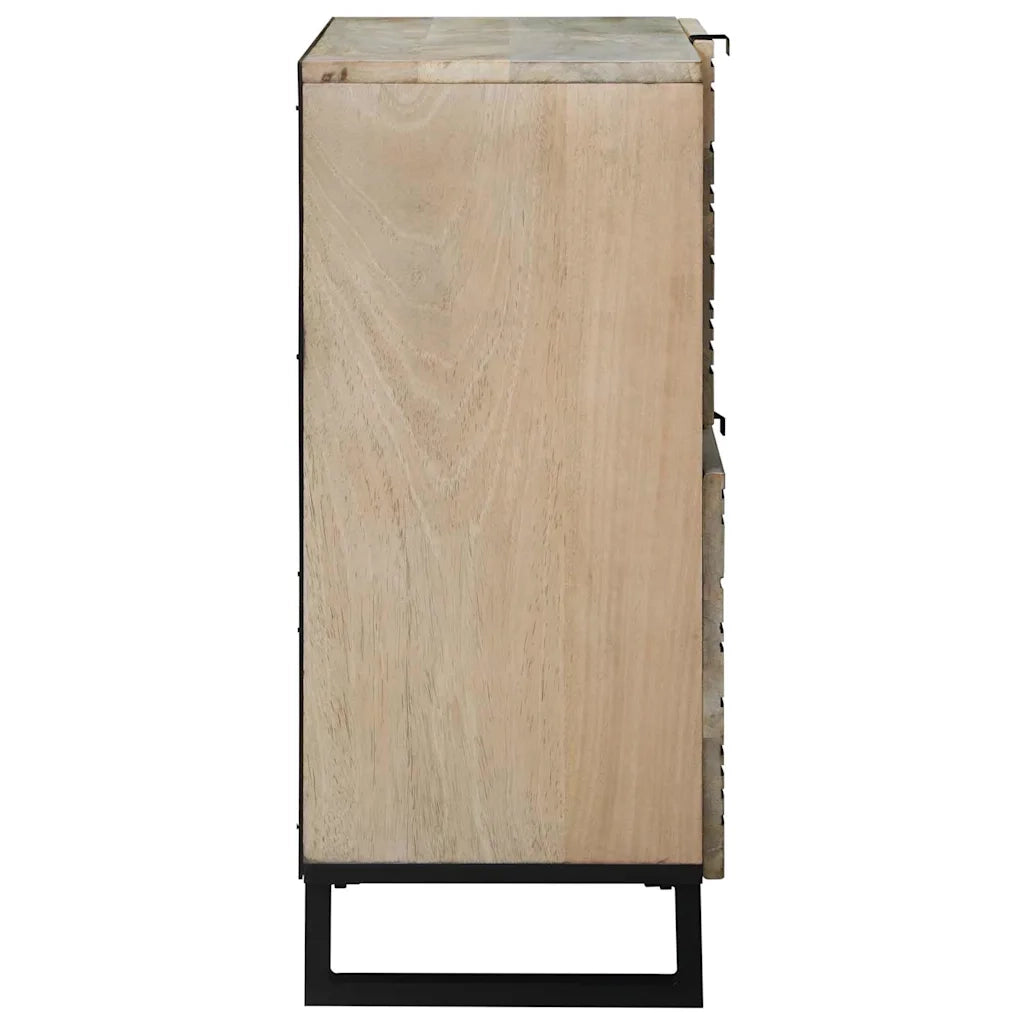vidaXL Credenza Bianco 80 x 33 x 75 cm legno massello di mango