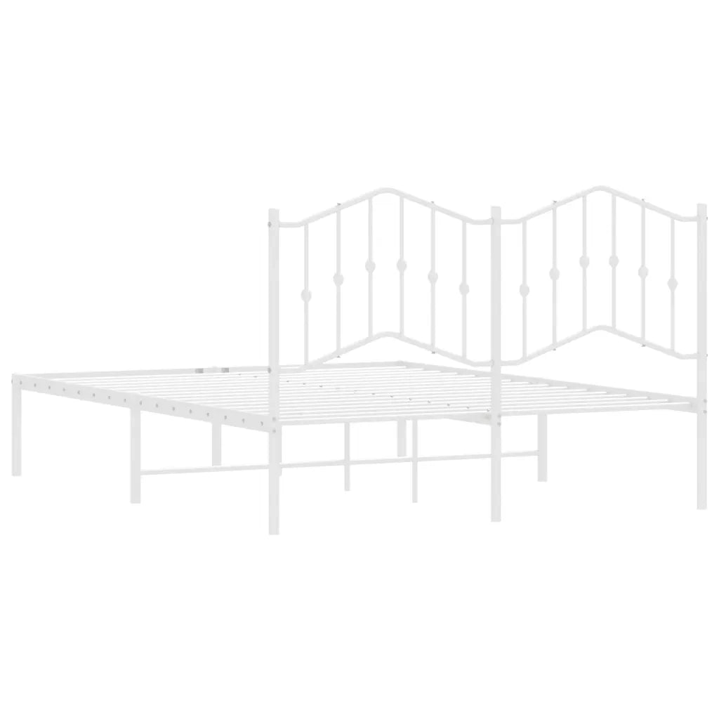 Giroletto con Testiera Metallo Bianco 140x190 cm