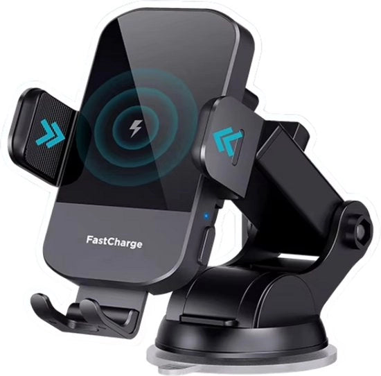 Oplaadstandaard wireless - Navigazione girevole - Support per telefono auto - 360 gradi - Nero - 2,28-3,7 pollici.