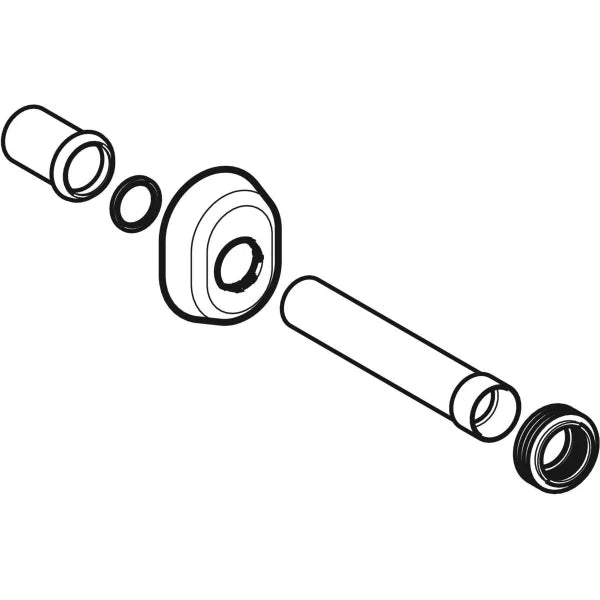 CANOTTO D'ALLACCIAMENTO PER CASSETTA UNICA+  GEBERIT- Diam. 40/44 L.250 Cromo- GEBERIT- pezzi 1