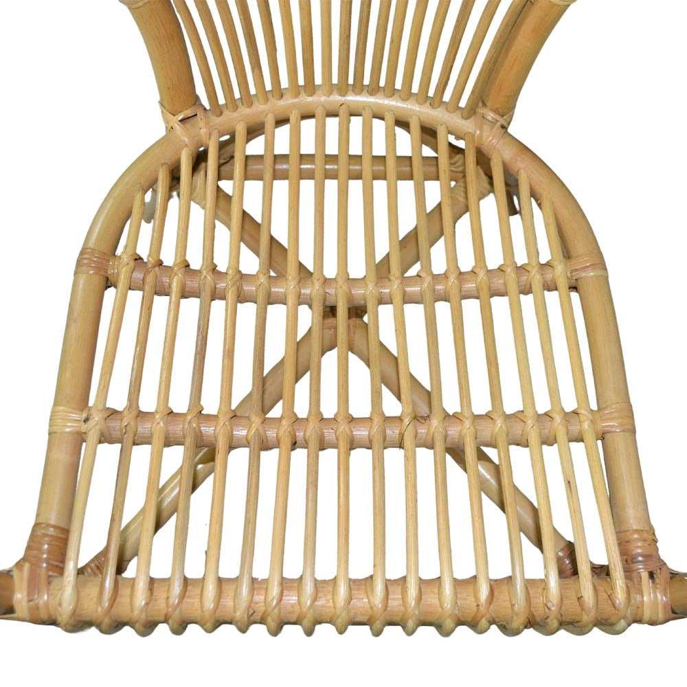 Salotto Maya in legno di bambù e vimini naturale con 2 poltrone e 1 tavolino