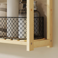 Scaffale per il Bagno 60x15x50 cm 3 Ripiani Regolabili in 5 Posizioni in Bambù