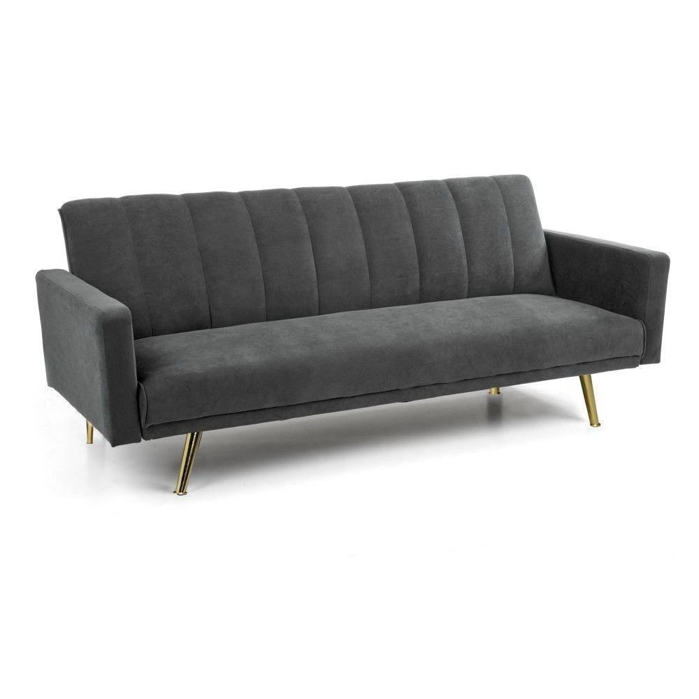 Divano letto tessuto grigio Issyk 198x86x81h