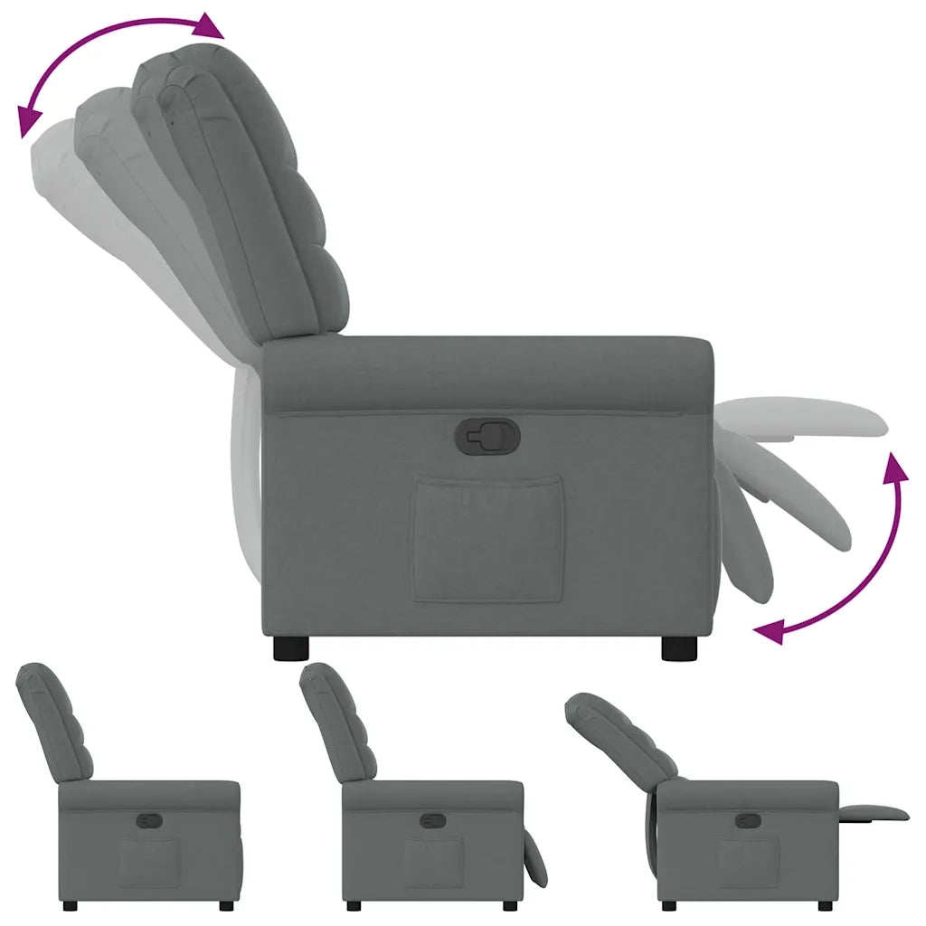 Poltrona Elettrica Reclinabile Grigio Scuro in Tessuto 3303295