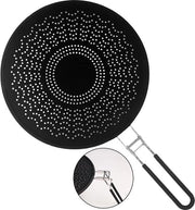 Spatschermo termoisolante con maniglia ripiegabile, copertura per padelle/ setola termoresistente, protegge la pelle da ustioni - spatschermo per cottura e grigliatura 29,5 cm nero