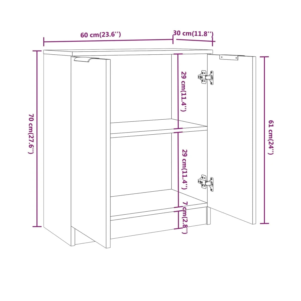 Credenza-Buffet-Armadio da cucina Bianca 60x30x70 cm in Legno tecnico