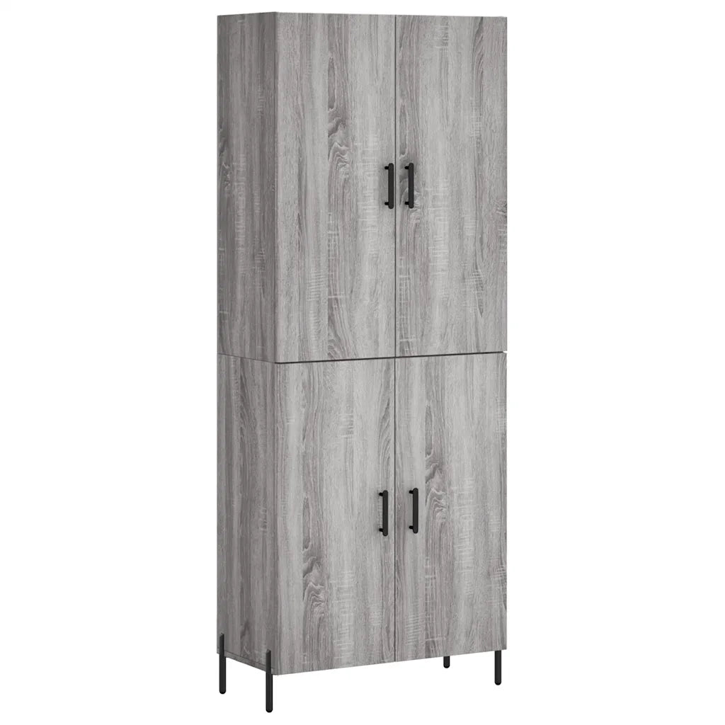 Credenza-Buffet-Armadio da cucina Grigio Sonoma 69,5x34x180 cm in Legno Multistrato 610855