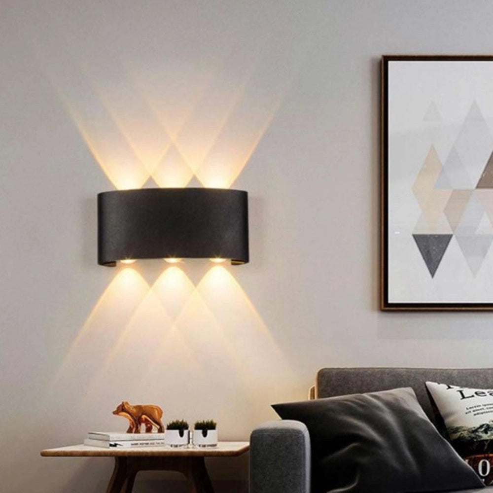 Trade Shop - Applique Lampada Led Da Muro Doppia Emissione Luminosa 16w Luce Selezionabile Cct Es68-3c - Nero
