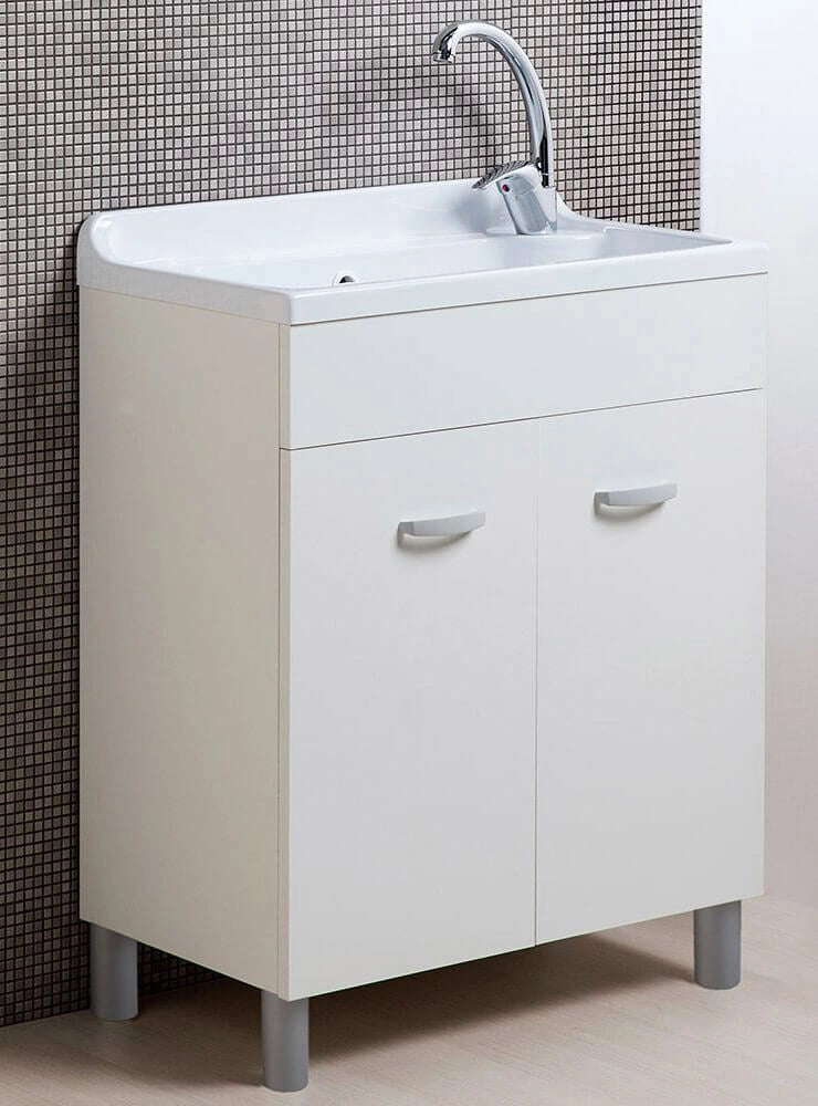 Mobile Lavatoio in ABS 70x40x90 cm 2 Ante Ambrosini Doris Bianco Opaco