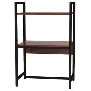 Scaffale da Scrivania Multiuso 3 Ripiani 53x35x80 cm per Stampante Ufficio in MDF Noce e Nero