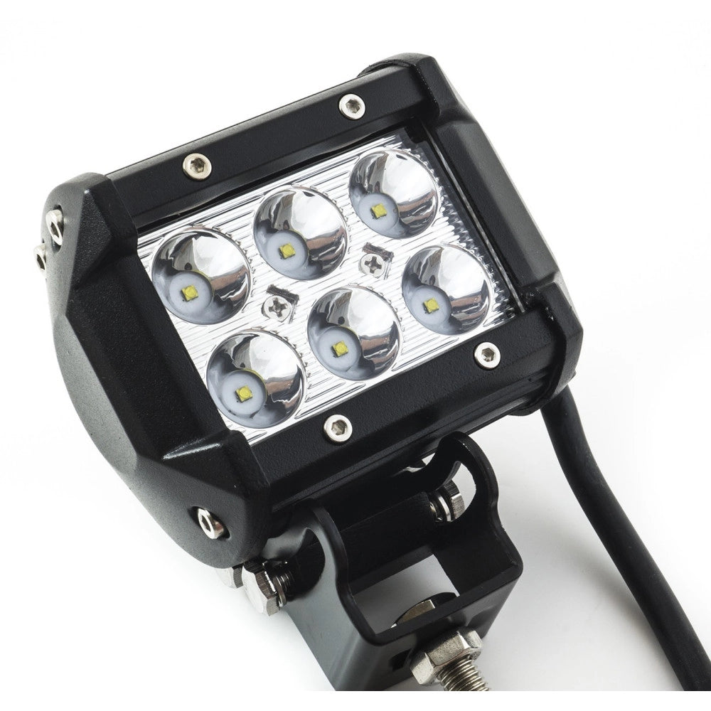 Trade Shop - Faro Lampada Supplementare Profondita Auto Fuoristrada 12v 6 Led 18w 6000k Ip68 -
