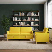 Set di Divani con Storage 2 pz Giallo Chiaro Poliestere 3429214