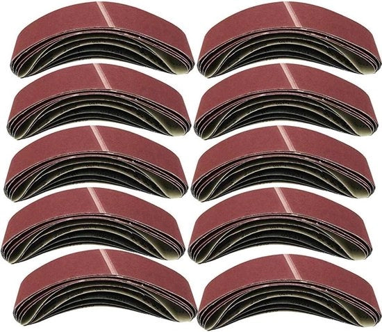 Set di Cinture per Spazzola - 10 Pack - 75mm x 457mm - Carta Spazzola - 400 Grana - Adatto per Spazzolare - Colore e Modello Utilizzabile.