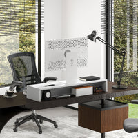 Supporto per Monitor 3 Vani 100x27x15 cm in Legno Bianco