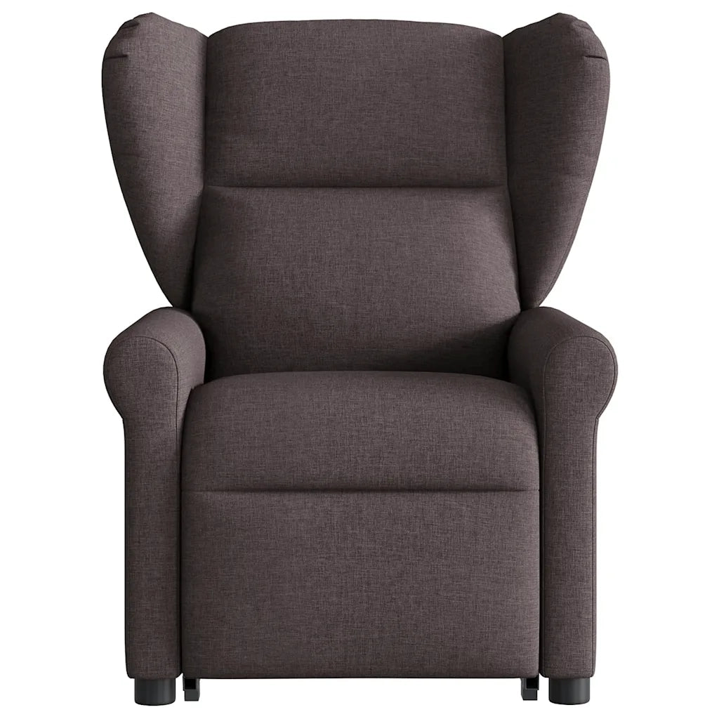 Poltrona Alzapersona Massaggio Elettrica Marrone Scuro Tessuto 3303409