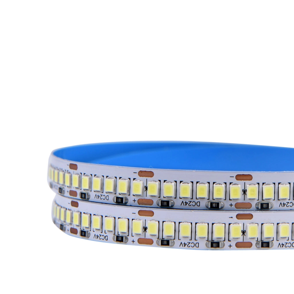 STRISCIA 24V IP20 240 LED/MT LUCE BIANCA 6000K - ALTA LUMINOSITA' FACILE INSTALLAZIONE CON BIADESIVO 3M