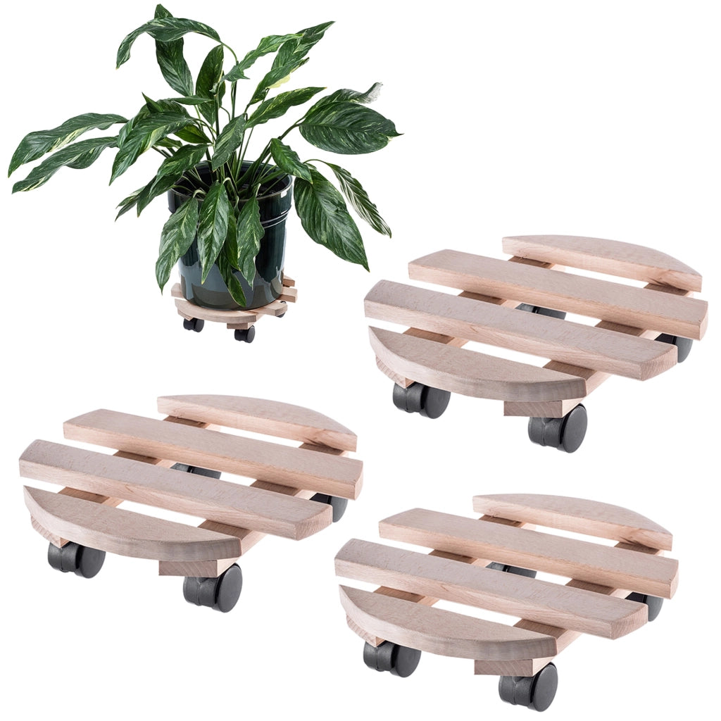 Supporto per vaso da fiori KADAX, piattaforma rotonda in legno, 30 cm