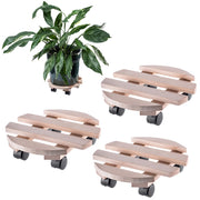 Supporto per vaso da fiori KADAX, piattaforma rotonda in legno, 30 cm