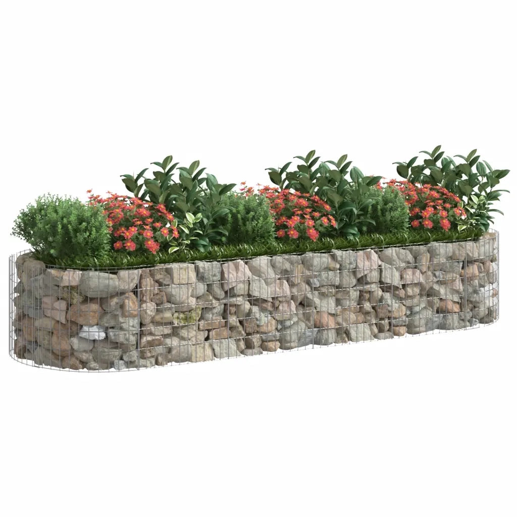 Gabbione con Fioriere | Cassetta per fiori | Letto Rialzato in Ferro Zincato 300x100x50 cm