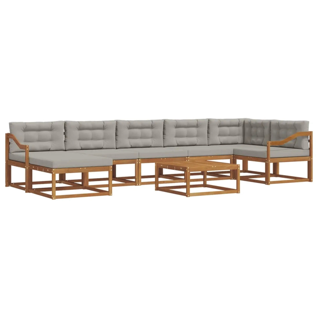 Set di divani da esterno 8 pcs Grigio Naturale e Chiaro 3367944
