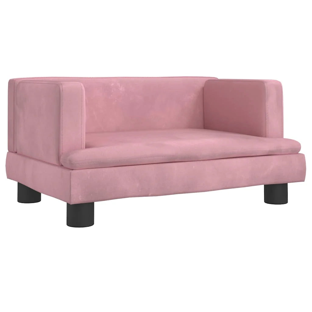 Cuccia per cani a forma di cesto comoda 60 x 40 x 30 cm in velluto rosa 02_0042730