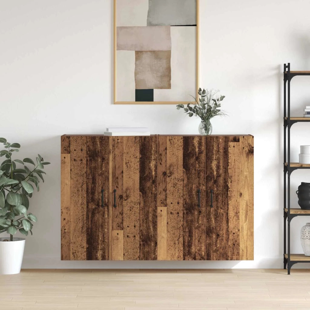 Armadietto a Muro | Mobiletto a muro 2 pz Legno vecchio 69,5 x 34 x 90 cm