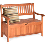 Panca da giardino 107 x 59 x 90 cm seduta comoda pratico contenitore stile classico legno di acacia naturale 20_0020757