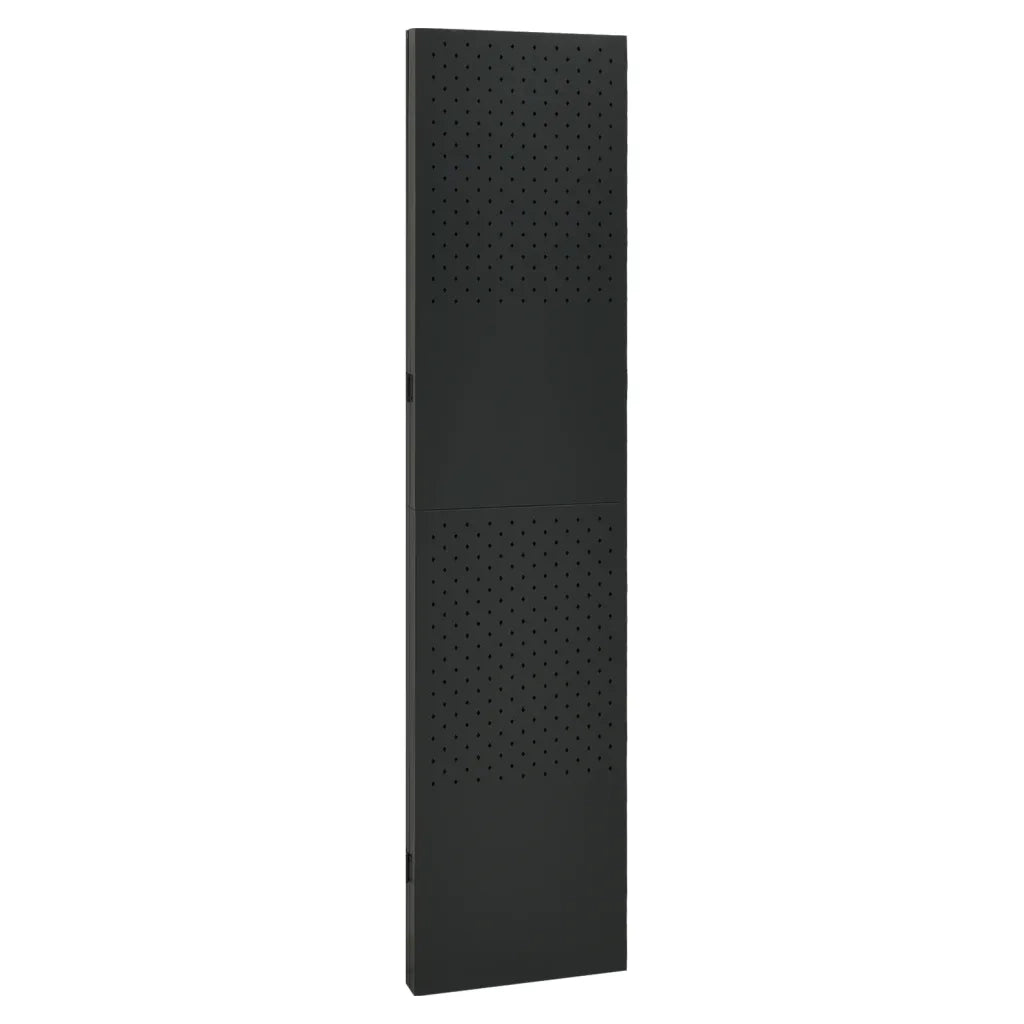Paravento a 3 Pannelli Nero 120x180 cm in Acciaio 335895