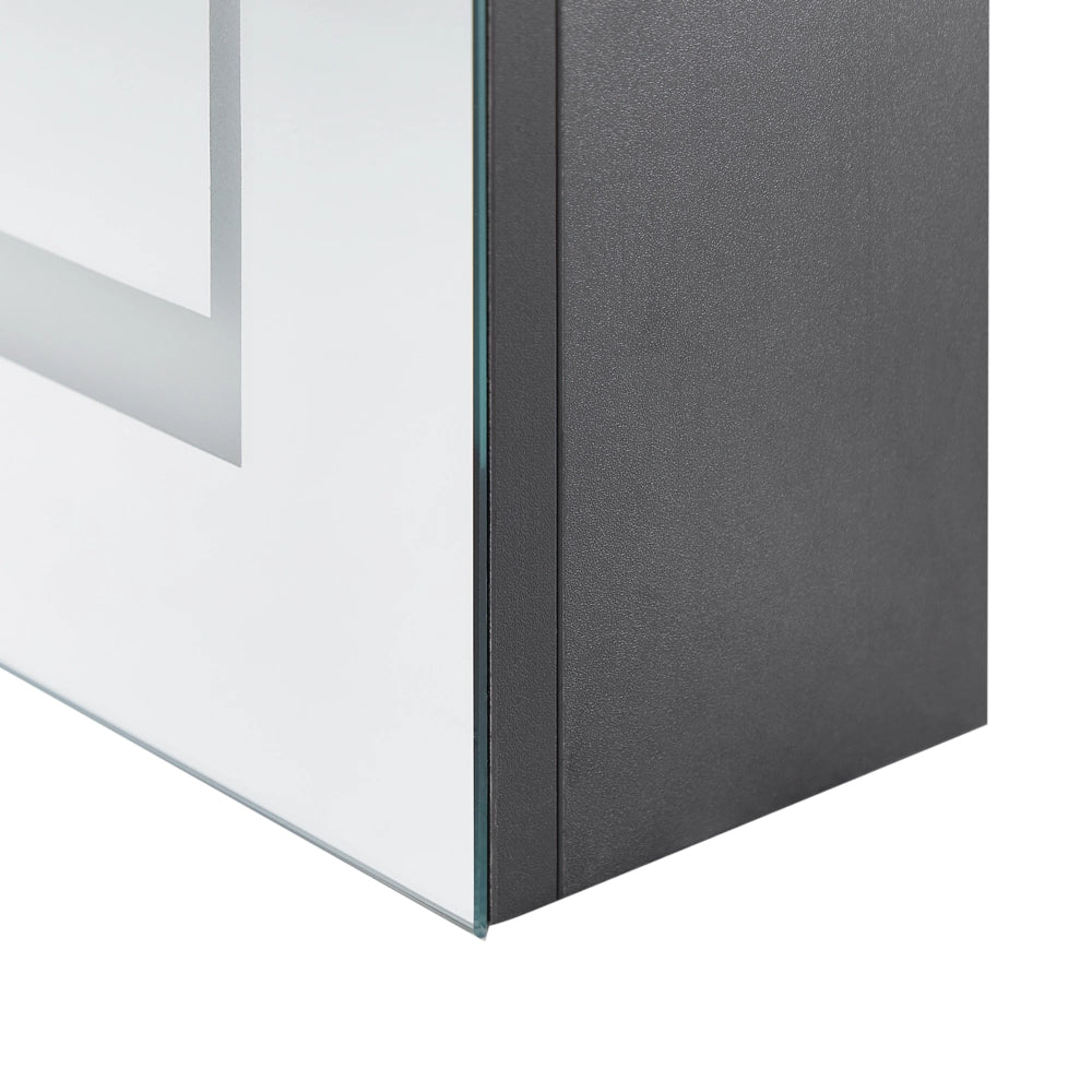 Armadietto a Muro da Bagno Nero a Specchio 40 x 60 cm stile moderno con luci LED illuminazione bagno