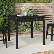 Tavolo da Giardino Nero 82,5x82,5x76 cm Legno Massello di Pino 823966