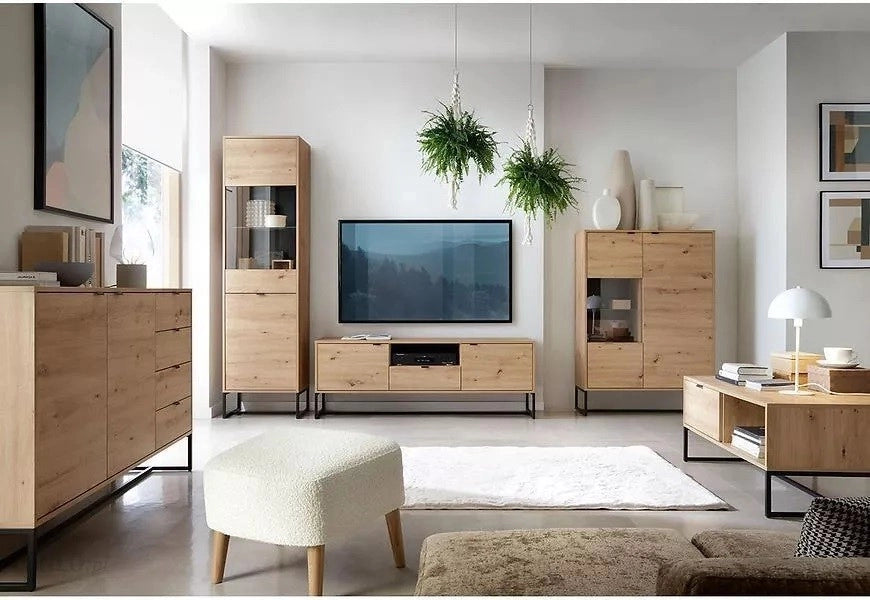 MOBILE CASSETTIERA COMO' C. DA LETTO SOGGIORNO QUERCIA NERO 103x89x39cm AMBER