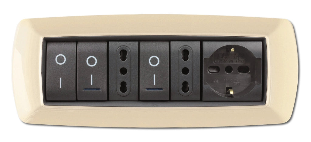 PLACCA LIFE LIVING PLAST AVORIO 7P- ELETTROCANALI- 1,0 pz